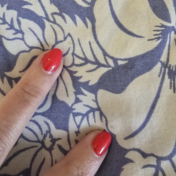 Tommy Bahama Relax Slvless Halter Top Blue/White Hawaiian Tropical Floral Sz L - Picture 7 of 7